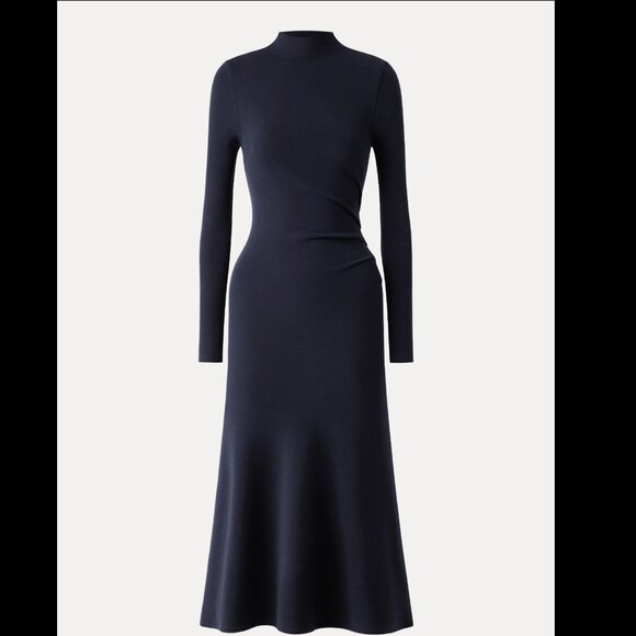 OGL Dresses & Skirts - NWT OLG ProWarm Long Sleeves Mockneck Tucks Midi Dress - Regular / Navy / S
